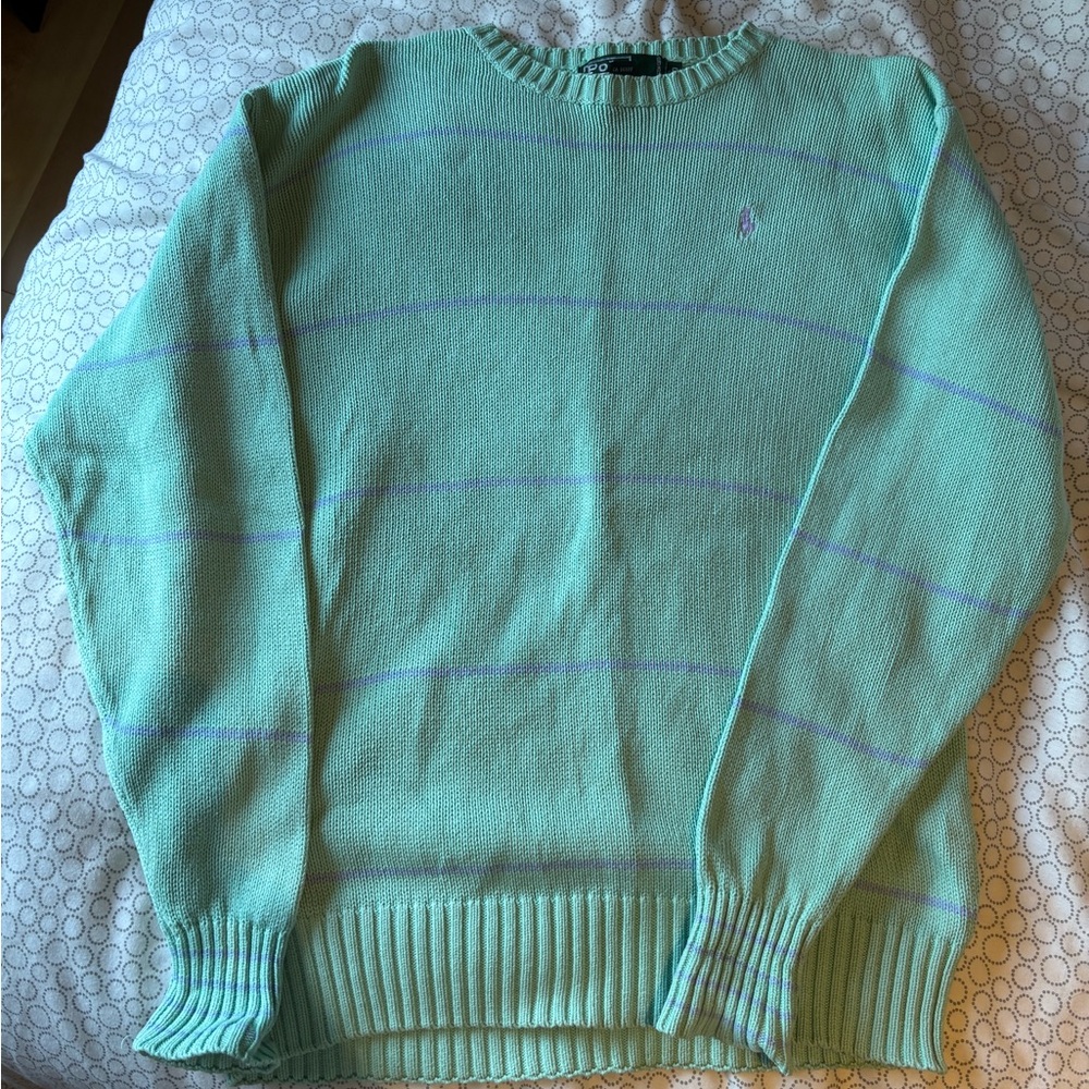 Polo Ralph Lauren Mint and Lavender Crewneck Sweater